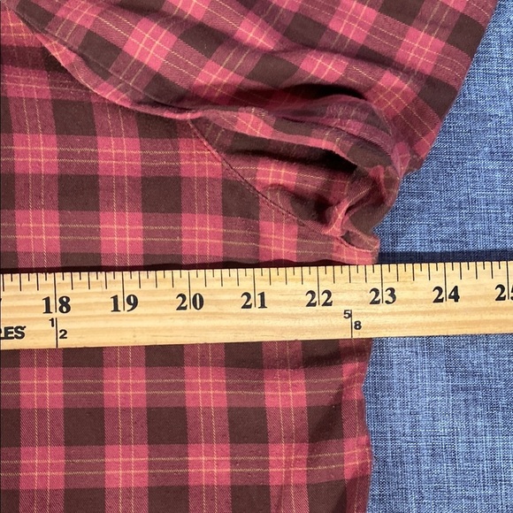Garnet Hill Size 16 Red Plaid Organic Cotton Button-Up Shirt Women’s Top - Picture 8 of 11